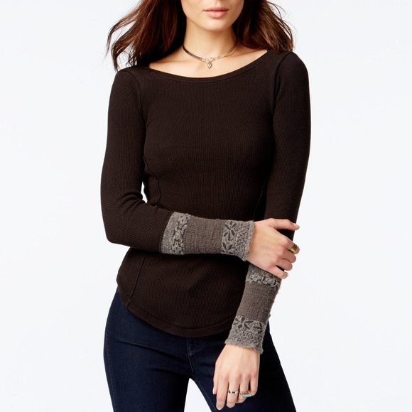 Free People Rosey Thermal Cuff Top - Picture 2 of 12